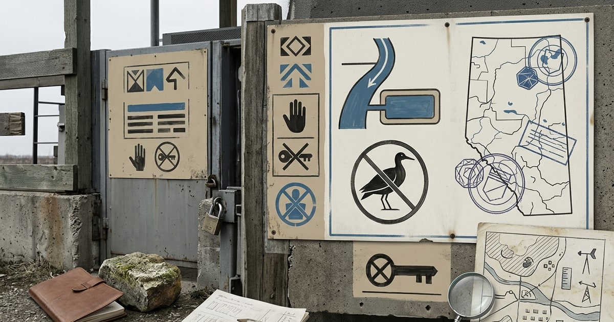 Austere editorial image representing the Pressure Systems edition “Alberta Separation Referendums and Oilsands Tailings Threaten Indigenous Sovereignty”.