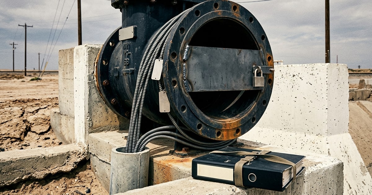 Austere editorial image representing the Pressure Systems edition “The Military Industrial AI Complex: Musk’s xAI Turbines Exploit National Security Mandates”.