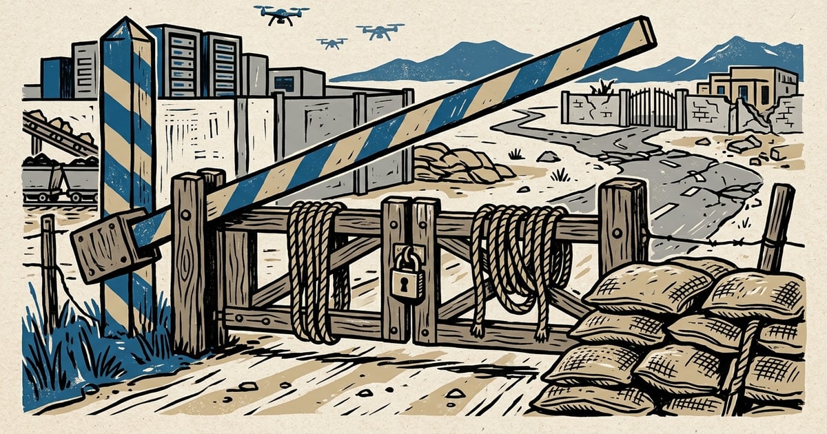 Austere editorial image representing the Pressure Systems edition “African Mineral Corridors and Private Cities Bypass State Failure”.