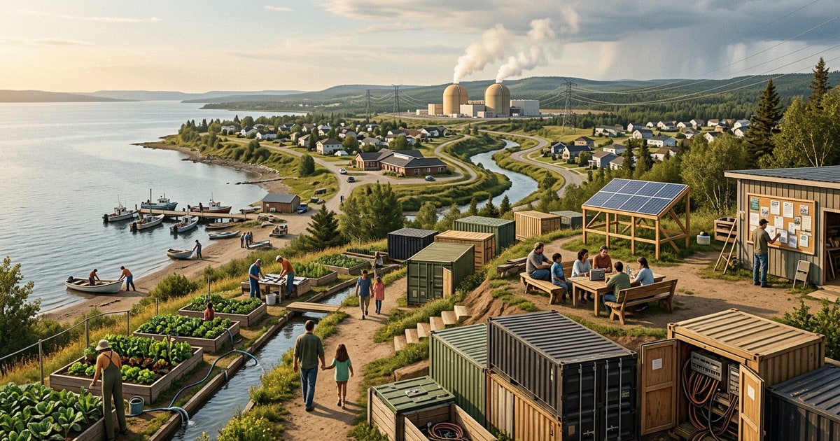 Austere editorial image representing the Pressure Systems edition “Old EV Batteries Power the New Nuclear Grid”.