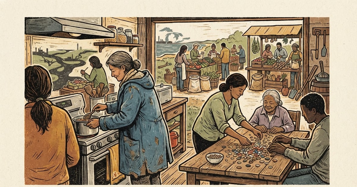Austere editorial image representing the Pressure Systems edition “Seed Monopolies and Repair Rights Collide with Great Lakes Contamination”.