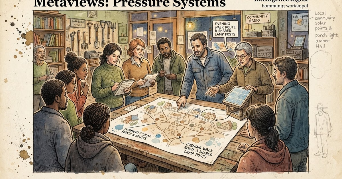 Austere editorial image representing the Pressure Systems edition “ICE Paramilitaries and Election Purges Secure the Trump Executive”.