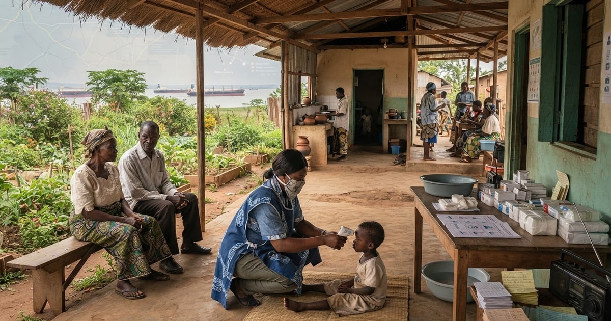 Austere editorial image representing the Pressure Systems edition “Congo Ebola Surge and Stranded Tankers Threaten Global Biosecurity”.